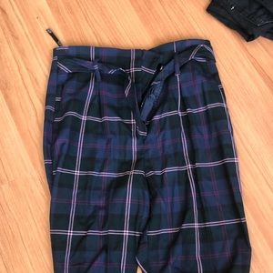 Topshop plaid high waisted pants